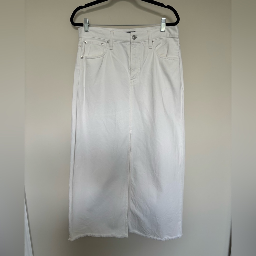 J. Crew White Denim Skirt